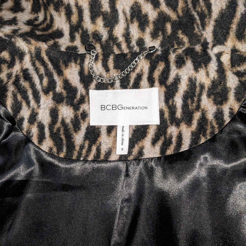 BCBGeneration Animal Print Wool Blend Jacket/Coat, Semi-Wrap, Winter,‎ Warm Sz S - Picture 14 of 15